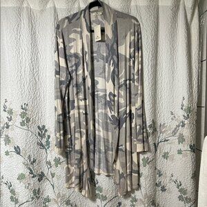 NWT Camouflage Open Front Cardigan